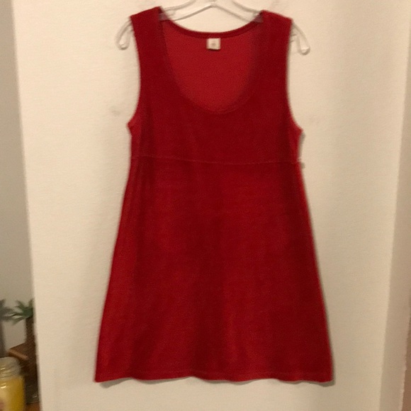 💋CALVIN KLEIN VELVET RED DRESS SIZE MED EXCELLENT CONDITION! VERY SOFT! NWT - Picture 1 of 4